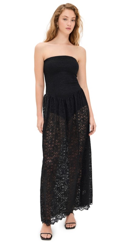 Show Me Your Mumu Diana Drop Waist Dress Black Lovely Lace