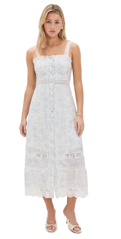 LoveShackFancy Judalon Dress Blue Cove