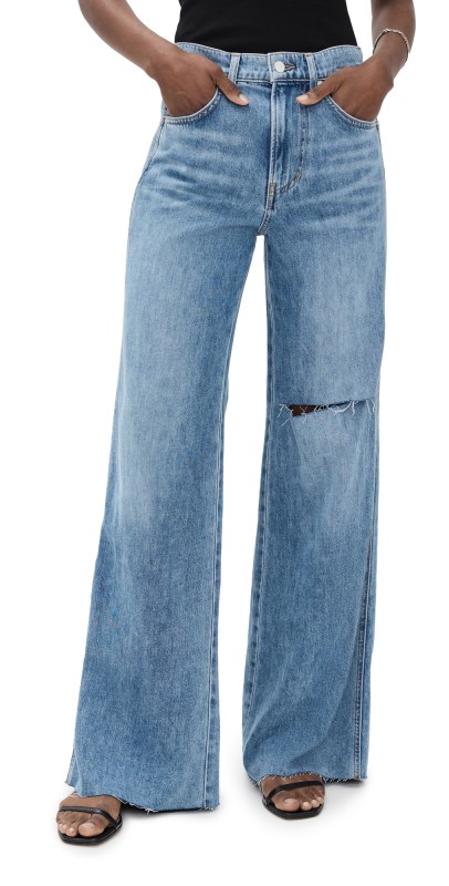 Veronica Beard Jean Kasey Wide Leg Jeans Bright Lakeshore