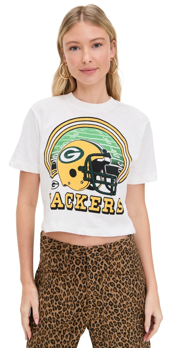 Junk Food Packers Game Time MN Crop Tee Vintage White
