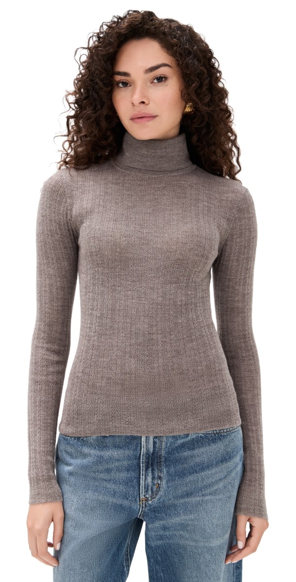 Tanya Taylor Kayden Knit Top Sparrow Grey Melange