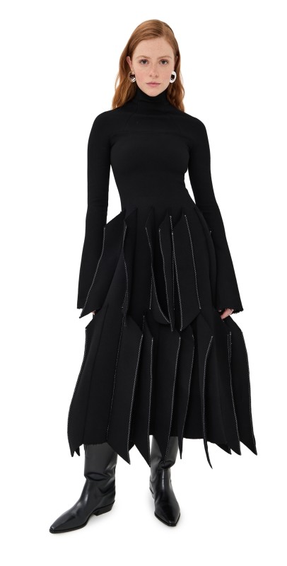 A. W.A. K.E. MODE Dress with Panels Black
