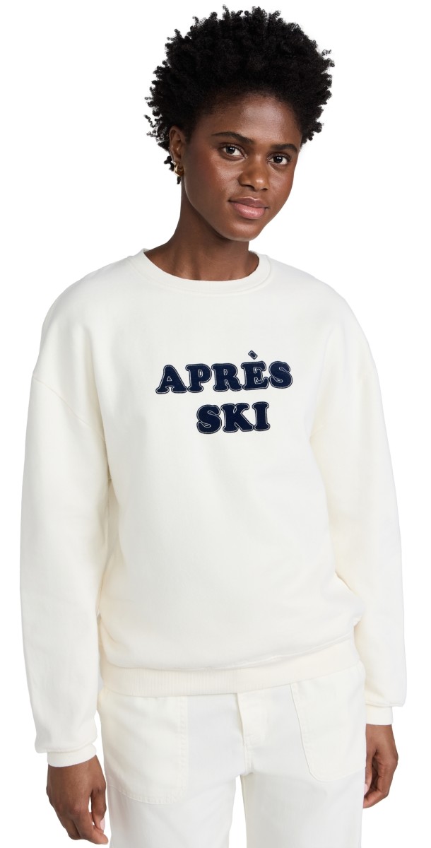 KULE The Oversized Apres Ski Town Sweatshirt Cream