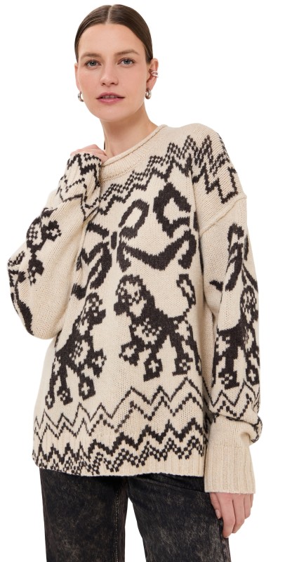 Acne Studios Kaisen Donegal Fair Isle Sweater White/Black