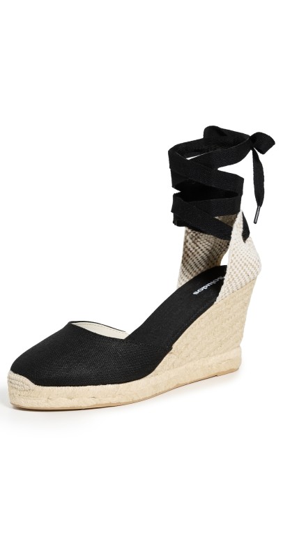 Soludos Marseille Wedge Espadrilles Noche Black