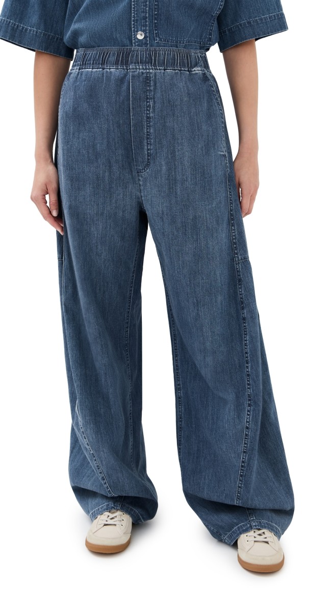 Tibi Summer Denim Winslow Pants Classic Blue