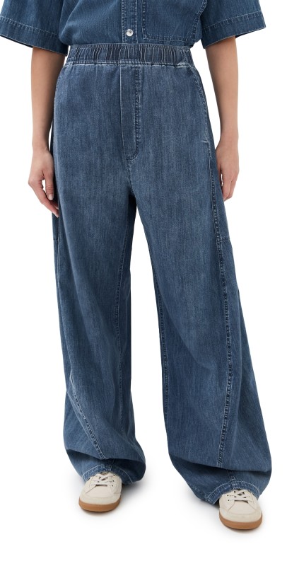 Tibi Summer Denim Winslow Pants Classic Blue