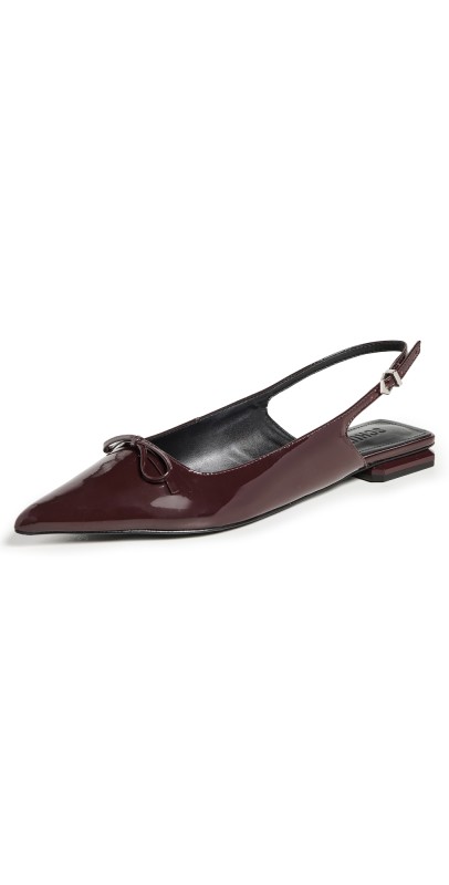 Schutz Violetta Sculpt Flats Cherry Wine