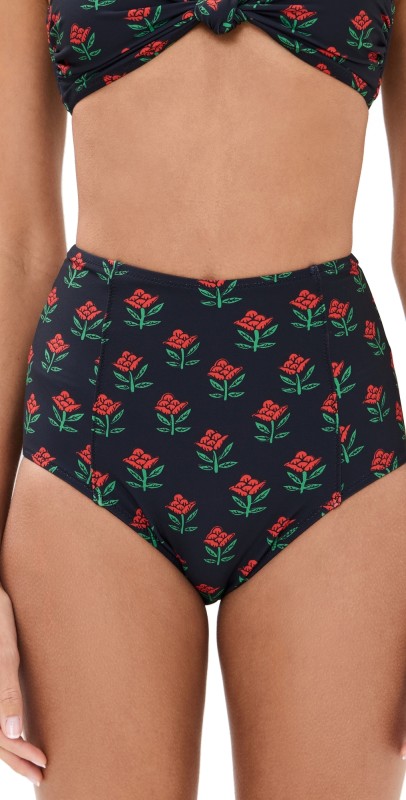 RHODE Navya Bikini Bottoms Ink Rose Block Mini