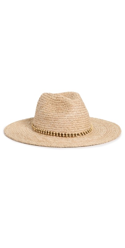 Hat Attack Raffia Braid Continental Hat Natural/Gold