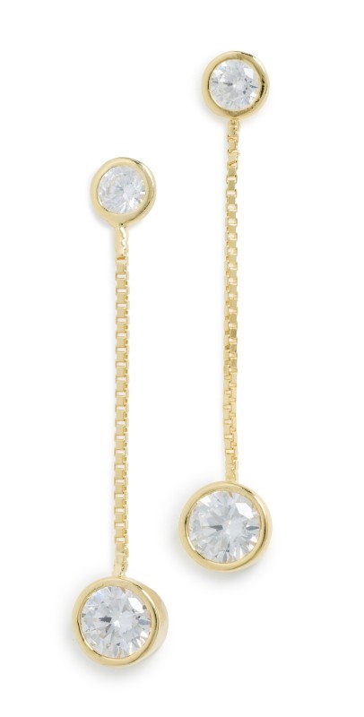 SHASHI Solitaire Moissanite Drop Earrings Gold