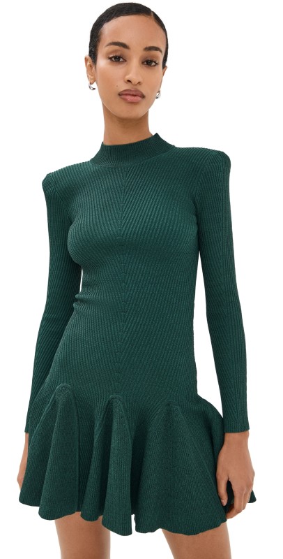 Retrofête Sydonie Knit Dress Metallic Pine