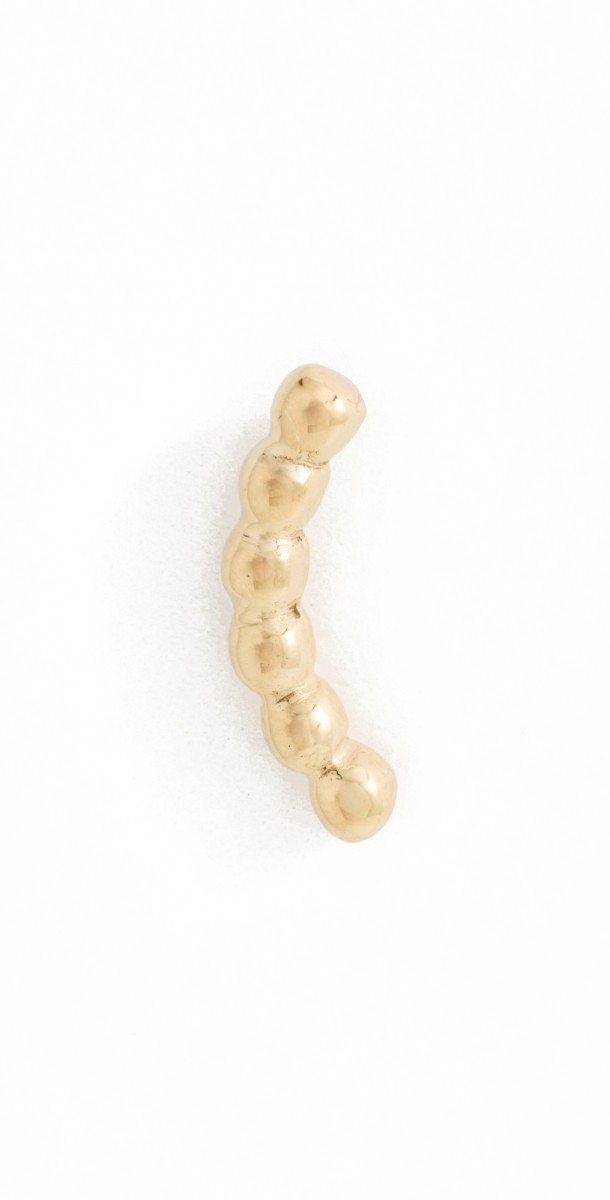 Zoe Chicco 14k Gold Bead Curved Bar Single Stud Earring 14k Yellow Gold