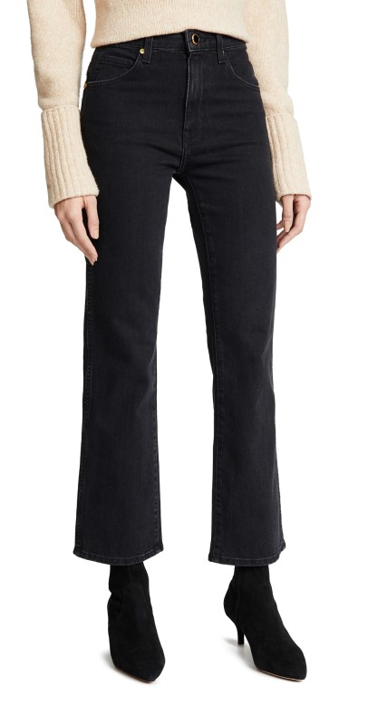 Khaite Vivian New Bootcut Flare Jeans Stoned Black