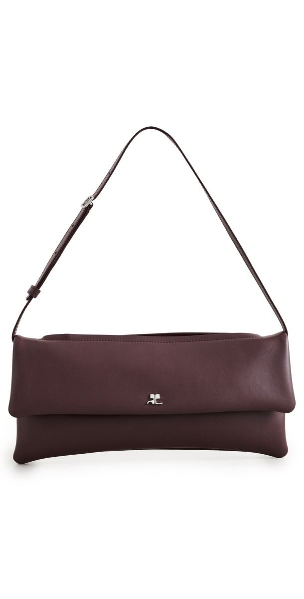 Courrèges Cuff Leather Clutch Burgundy