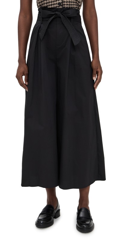 L'AGENCE Lowen Paperbag Crop Pants Black
