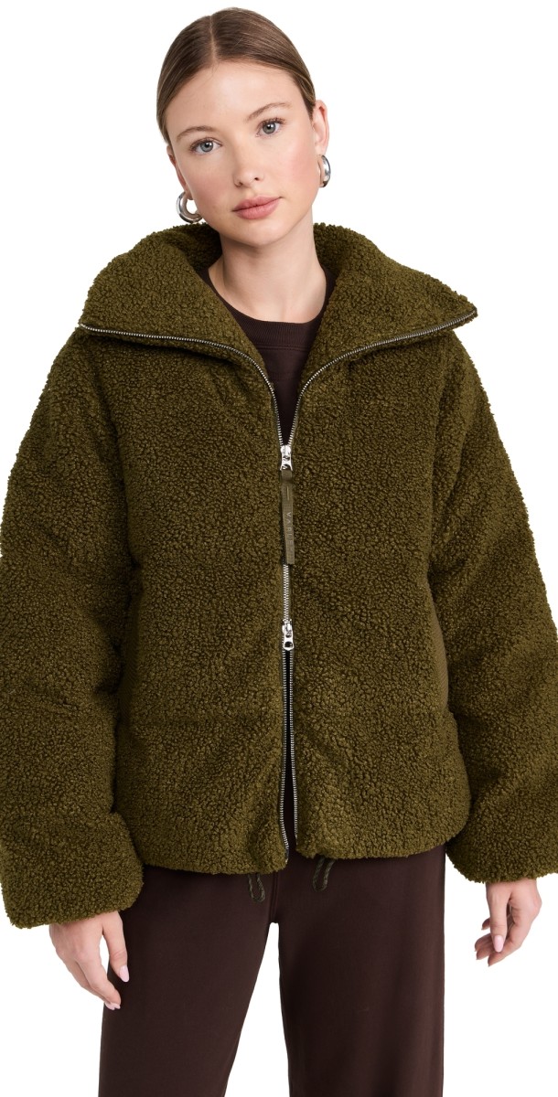 Varley Wilkins Sherpa Puffer Jacket Dark Olive