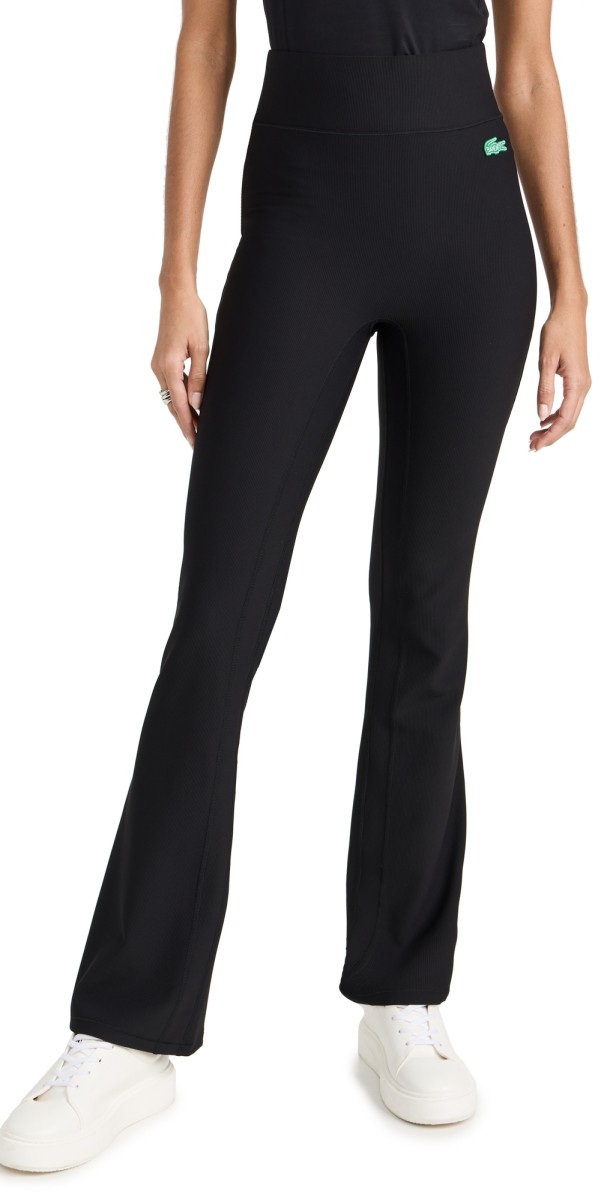 Lacoste x Bandier Rib Flare Leggings Noir