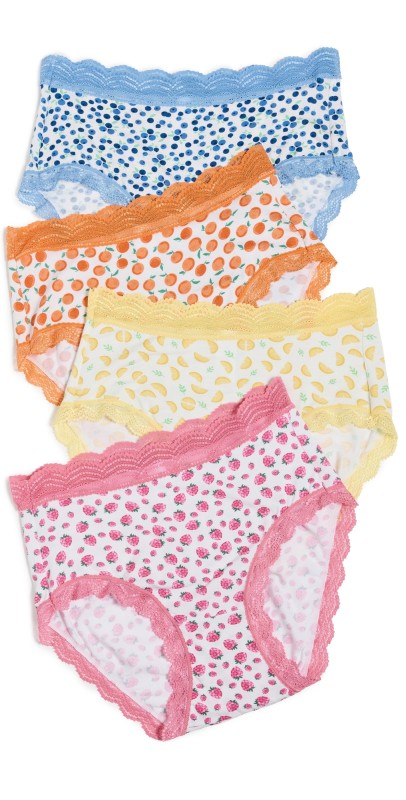 Stripe & Stare High Rise Four Pack Panties Fruit Smoothie