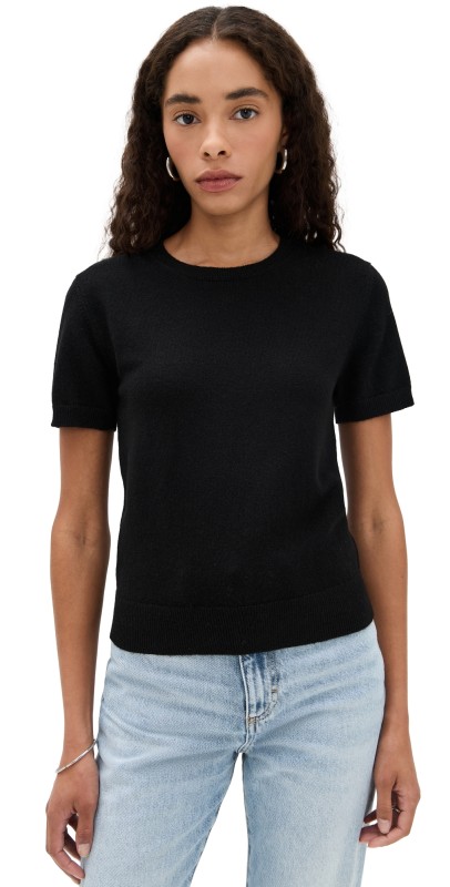 Vince Cashmere Blend Tee Black