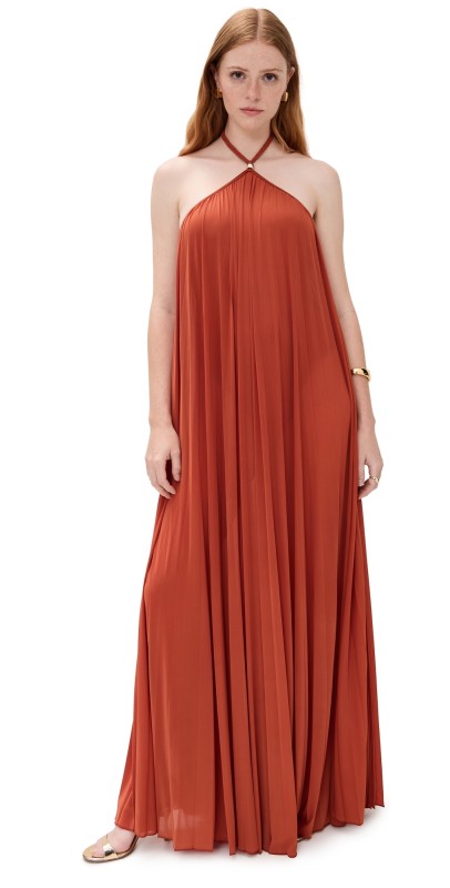Ronny Kobo Crystal Dress Rust