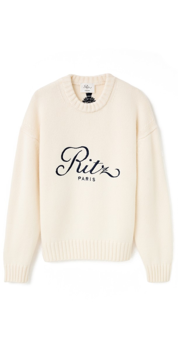 FRAME Ritz Unisex Cashmere Sweater Grey Melange