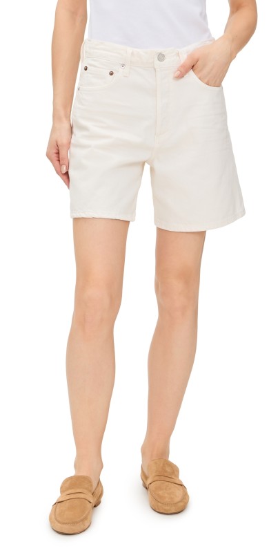 AGOLDE Dame High Rise Baggy Shorts Fortune Cookie