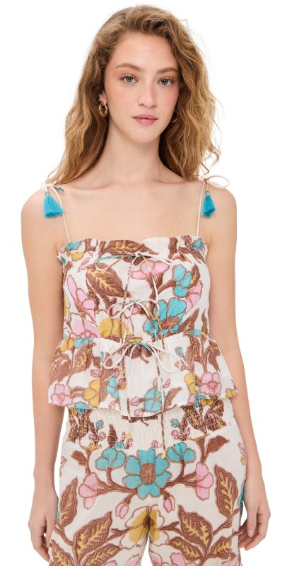 Bell Libra Top Turq Yellow Floral