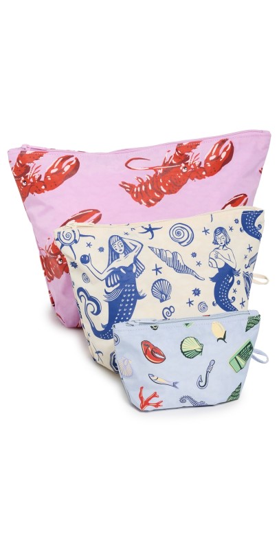 BAGGU Go Pouch Set of 3 Sea Creatures