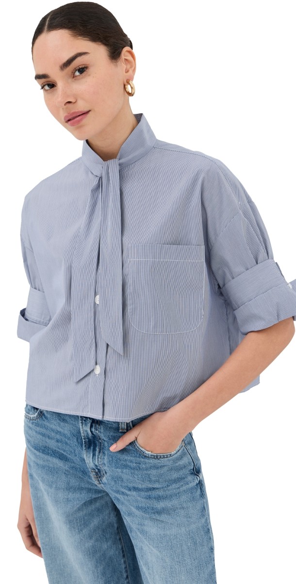 TWP Next Ex with Tie Buttondown Indigo/White