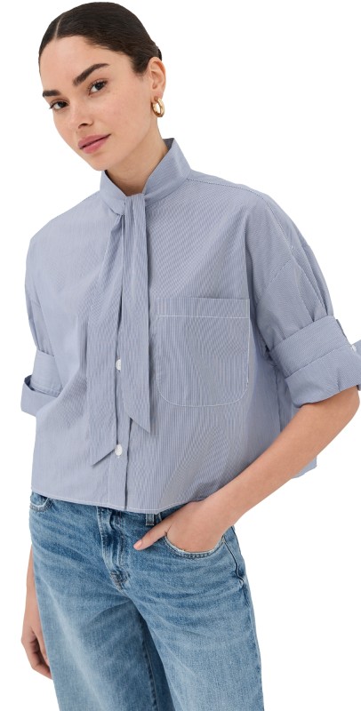 TWP Next Ex with Tie Buttondown Indigo/White