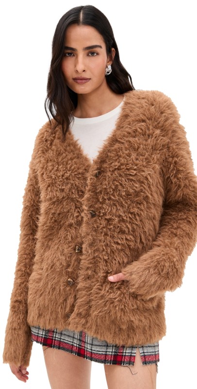 R13 Boyfriend Cardigan Brown