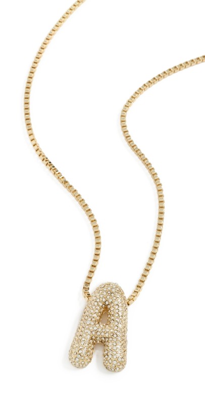 BaubleBar Pave Bubble Initial Necklace J
