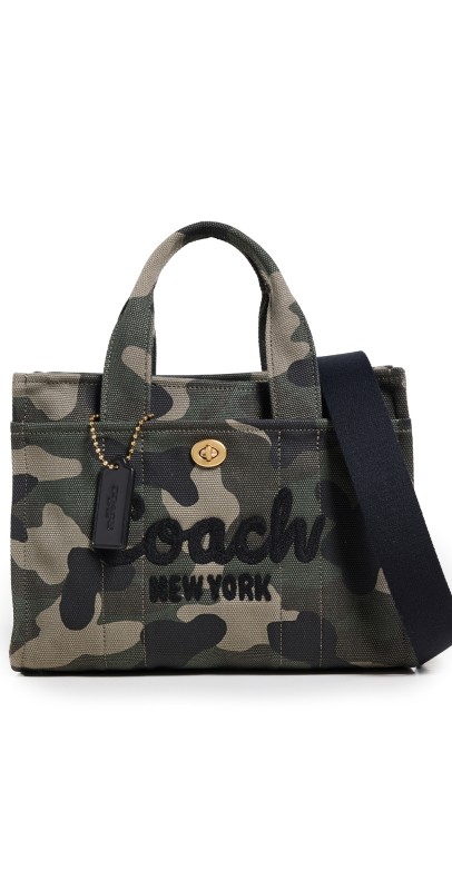 Coach Camo Printed Canvas Cargo Tote 26 B4/Green Mult