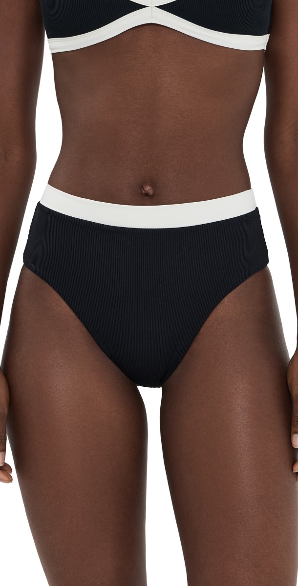 LSPACE Misha Classic Bikini Bottoms Black/Cream