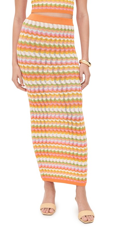 Ronny Kobo Wilkins Knit Skirt Rainbow Multi