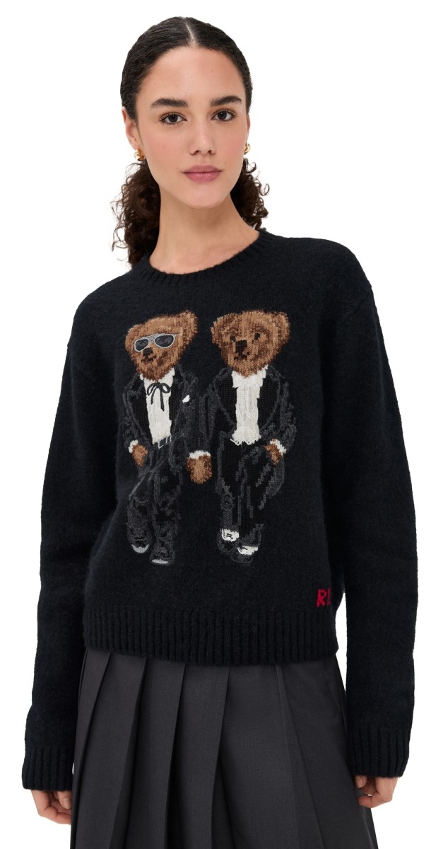 Polo Ralph Lauren Wool Blend Long Sleeve Crew Neck Sweater Pebble Multi