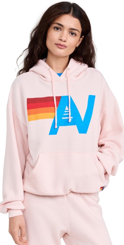 Aviator Nation Logo Pullover Hoodie Light Pink