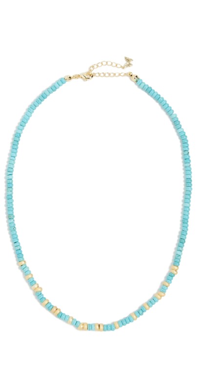 By Adina Eden Beaded Accent Choker Necklace Turquois