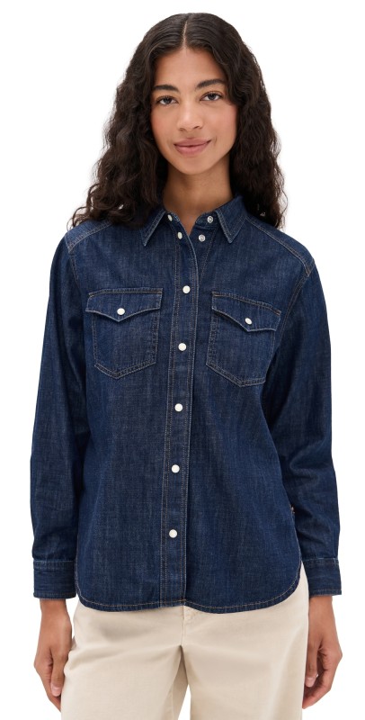 Madewell Denim Oversized Western Shirt Rinse Wash