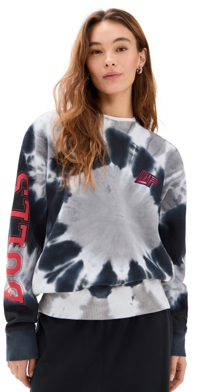 DANNIJOPRO Chicago Bulls Team Crew Sweatshirt Black Tie Dye