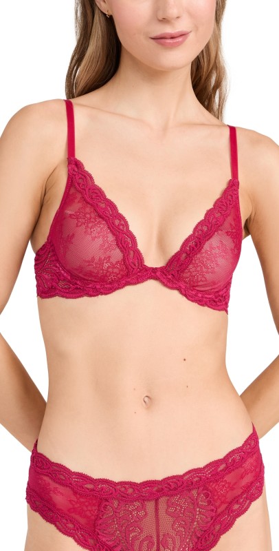 Natori Natori Feathers Contour Plunge Bra Primrose Lace/Buff
