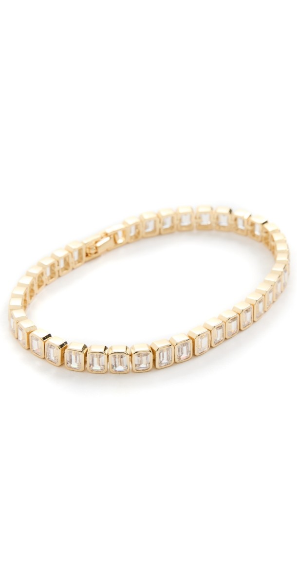 SHASHI Emerald Cut Tennis Bracelet Gold