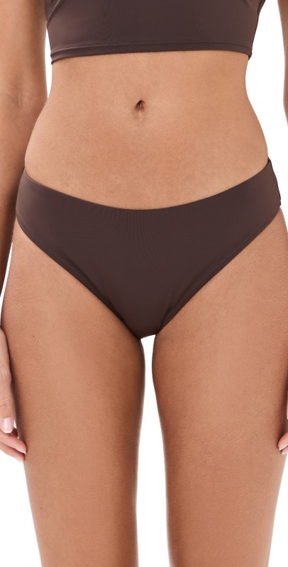 STAUD Gemma Bikini Bottoms Dark Chocolate