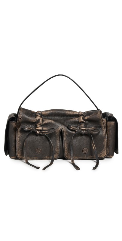 Acne Studios Multipocket Vintage Shoulder Bag Dark Brown/Beig