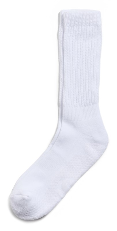 Stems Scrunch Grip Crew Socks Whit