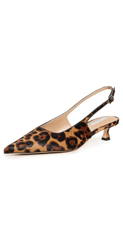Tony Bianco Crush Leopard Slingback Heels Brown Leopard