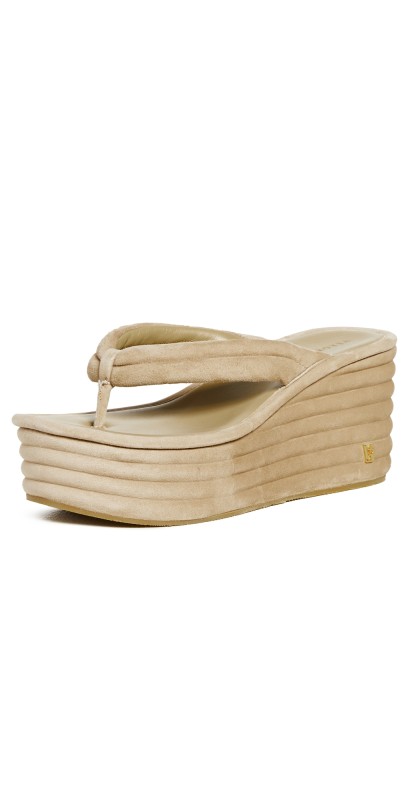 Veronica Beard Geno Platform Thong Sandals Sand