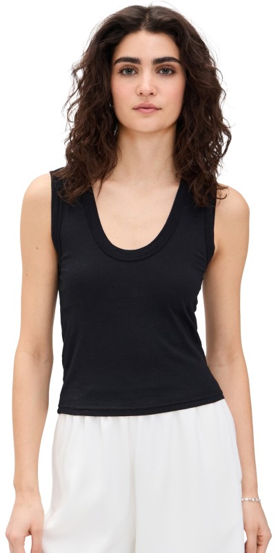 perfectwhitetee Rib Scoop Tank White