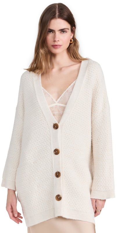 Free People Herringbone Stitch Kimono Ivory